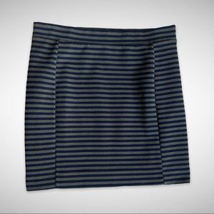 Madewell Striped Navy/Gray Mini Pencil Skirt, Medium